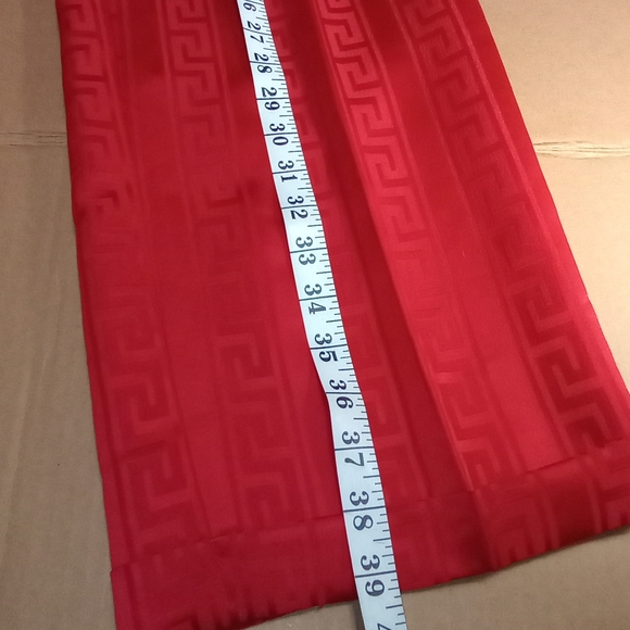Satin Greek Key Pattern Filly Lined Metallic Red Men's Pants Size 36R - Picture 9 of 11